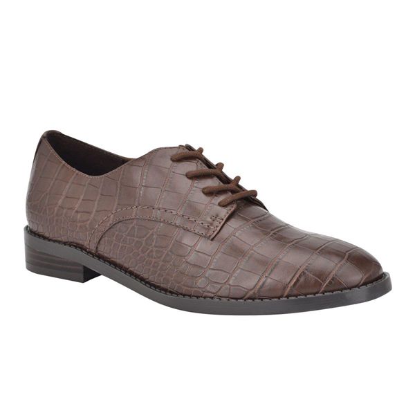 Nine West Maia Lace Up Brown Oxfords | Ireland 42Z68-4E57